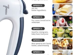 7 Speed Home Kitchen Egg Beater Hand Blender Electric Hand Mixer With Whisk