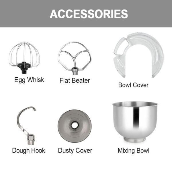 H9bd3326f0a5841b4b6d4d2fb722ee824F.jpg Kitchen Stand Mixer 5QT Bowl 220V Electric Food Mixer 6 Speeds Kitchen Mixer for Daily Use with Egg Whisk Dough Hook Flat Beater