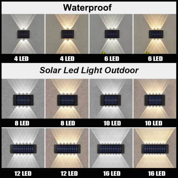 LED Solar Wall Light Outdoor Garden Yard Patio Pathway Fence Waterproof
