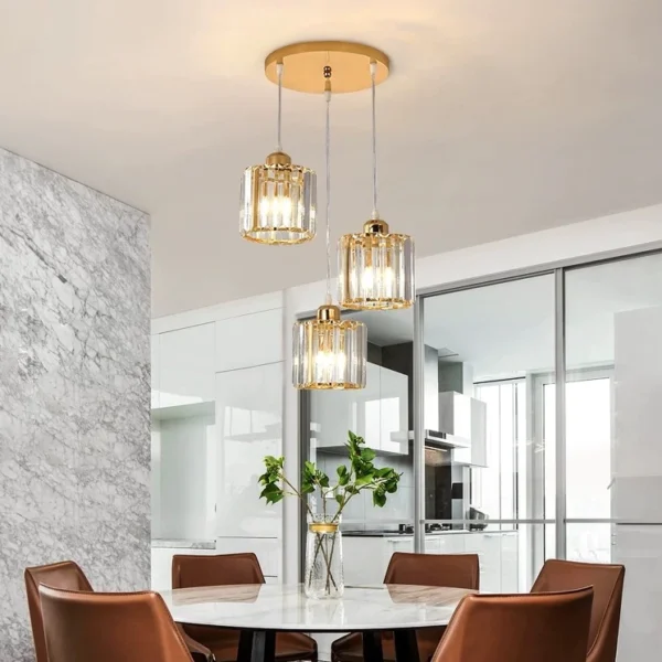 Modern Round LED Crystal Chandelier Living Room Bedroom Dining Room