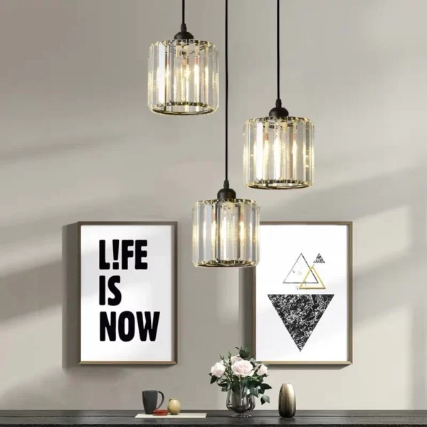 Modern Round LED Crystal Chandelier Living Room Bedroom Dining Room