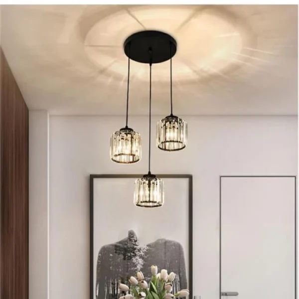 Modern Round LED Crystal Chandelier Living Room Bedroom Dining Room