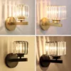 Modern Crystal LED Wall Lamp Living Room Bedroom Bedside Aisle Light