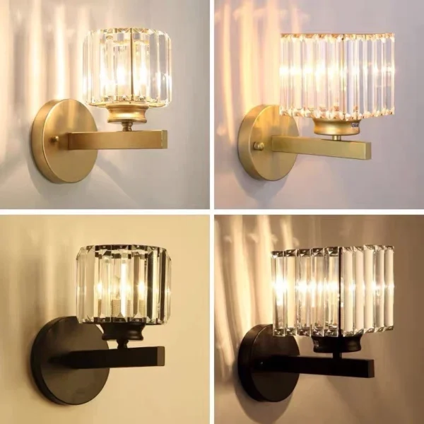 Modern Crystal LED Wall Lamp Living Room Bedroom Bedside Aisle Light
