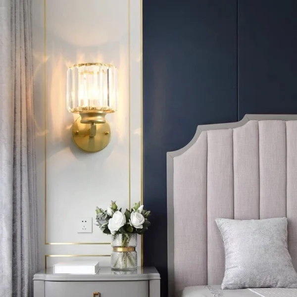 Modern Crystal LED Wall Lamp Living Room Bedroom Bedside Aisle Light