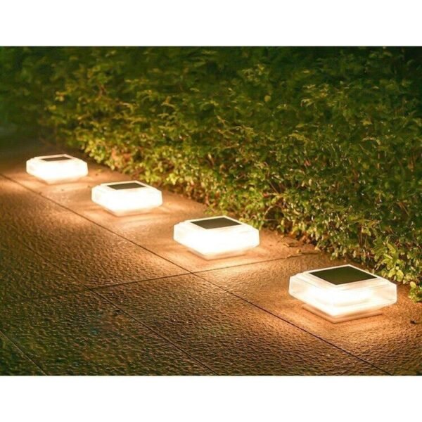 Solar LED Gate Post Ambient Light Garden Yard Balcony Fence Waterproof