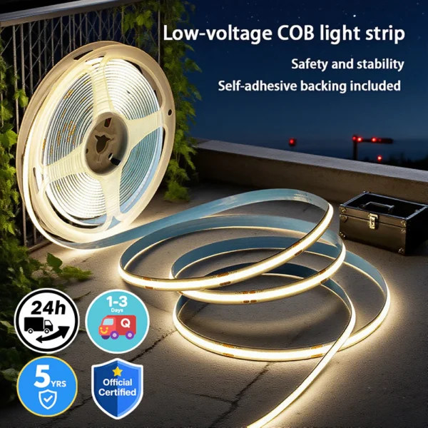 my-11134207-7ras9-mdv4y5gdysvp7f.webp DC24V COB LED Strip Light 5M 10M 360LED Flexible High Density Backlight