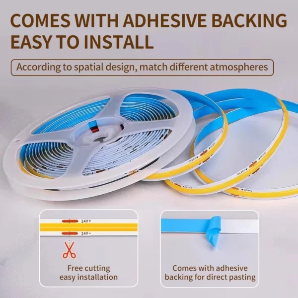my-11134207-7rasc-mchieag54xs34e.webp DC24V COB LED Strip Light 5M 10M 360LED Flexible High Density Backlight