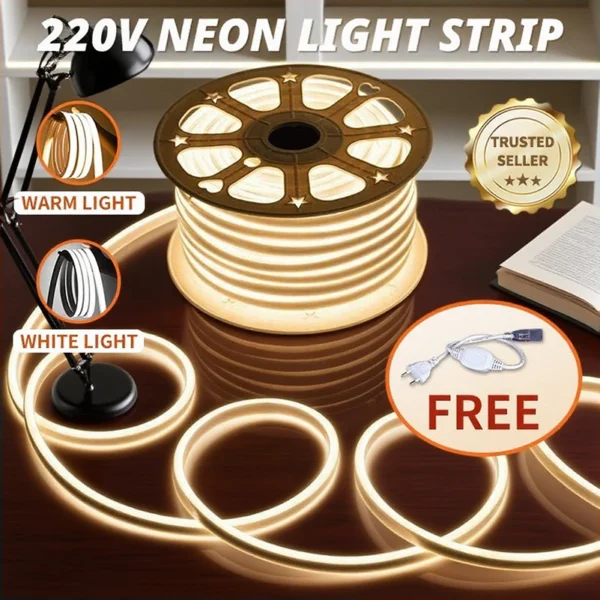 LED Strip Light Side Emitting Flexible Bendable with Free Plug