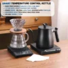 1000ML Smart Electric Gooseneck Kettle Pour Over Kettle Temperature Control