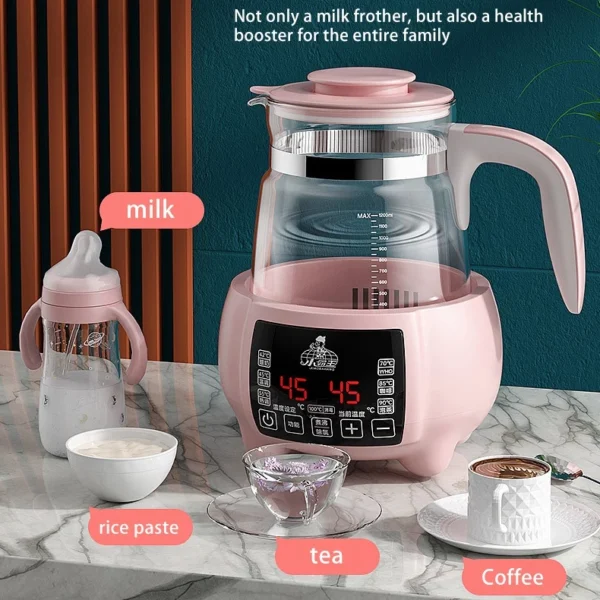 Thermostatic Milk Warmer Glass Kettle Hot Water & Milk Heater