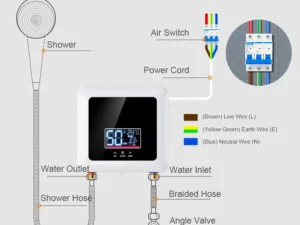 7500W Instant Electric Water Heater Tankless Wall Mounted LED Display